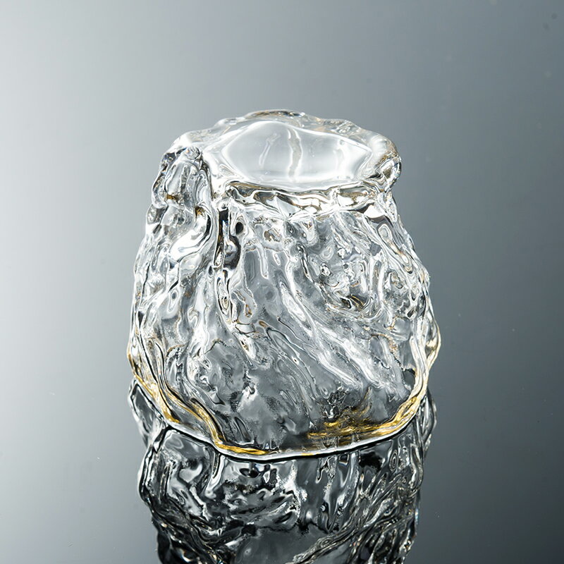 金邊玻璃小茶杯日式錘紋小號茶具品茗杯樹紋透明主人杯功夫茶單個 3