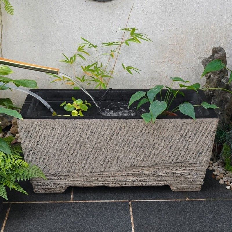 戶外庭院中式水缸魚缸成品養魚池落地花園陽臺擺件室外水槽方缸101YJ 快速寄出