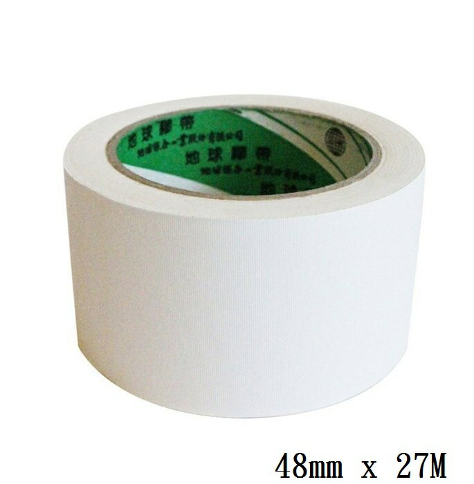 地球 PVC布紋膠帶 冷氣膠帶 免刀膠帶 (48mm x 27M) (白色) (1捲入)