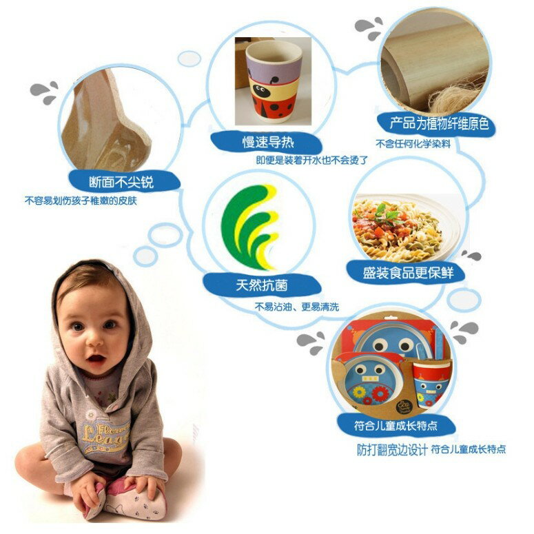 兒童餐具 正版授權 YOOKIDOO 天然竹纖維餐具 環保安全無毒 五件套餐具 無毒餐具 賠售  售完不補 6