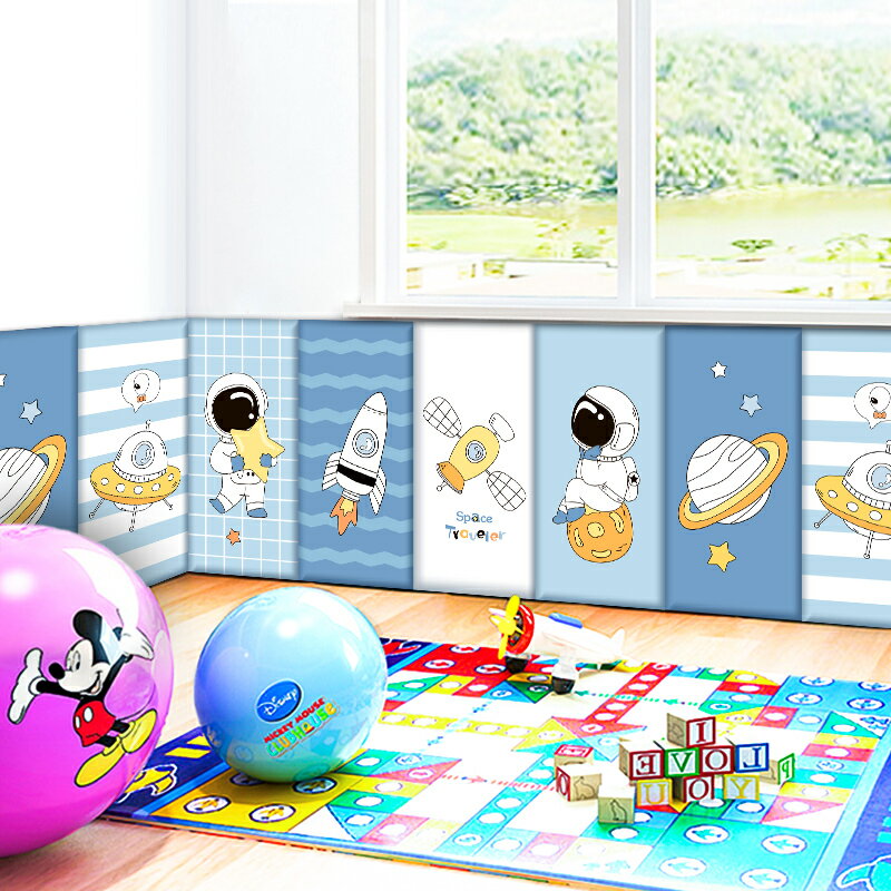 寶寶防撞墻貼加厚幼兒園墻面裝飾泡沫墻紙自粘兒童房間布置3d立體