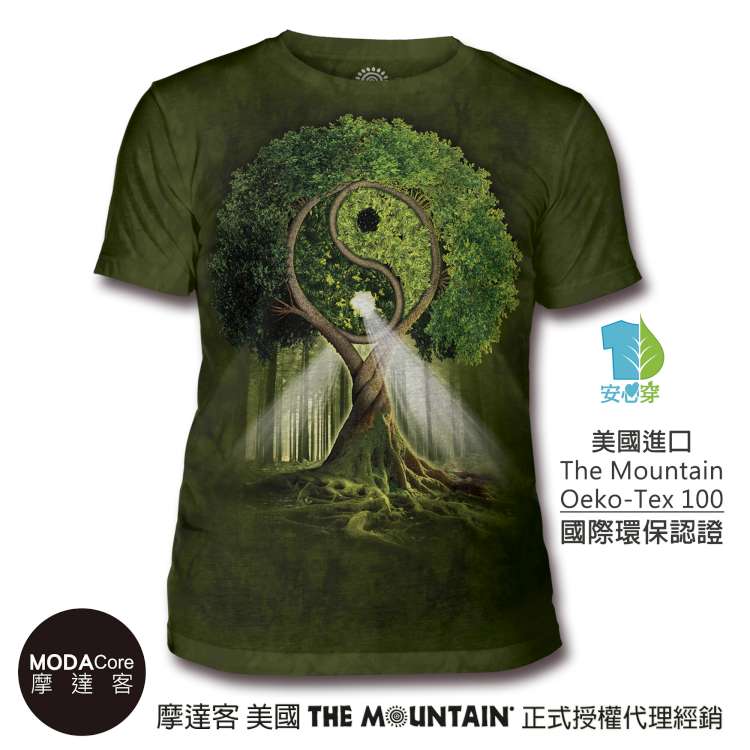 【摩達客】(預購) 美國The Mountain都會系列 自然陰陽村 中性修身短袖T恤
