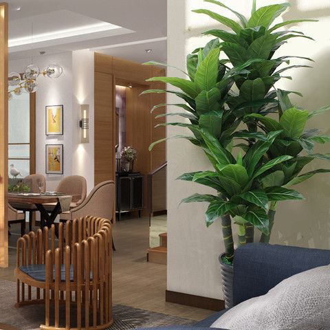 【時尚家居】 仿真植物盆栽 招財樹盆景 大型塑膠假綠植 客廳擺件 落地假花室內裝飾 免運 現貨現發