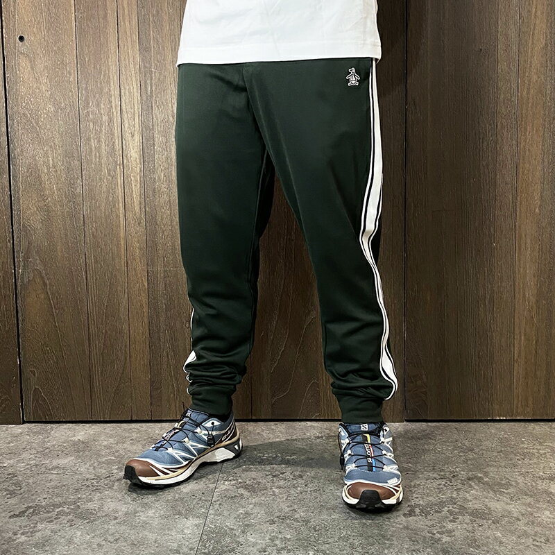 美國百分百【全新真品】Penguin 長褲 棉質 運動褲 男款 企鵝 長棉褲 logo 深藍/綠色 DA01