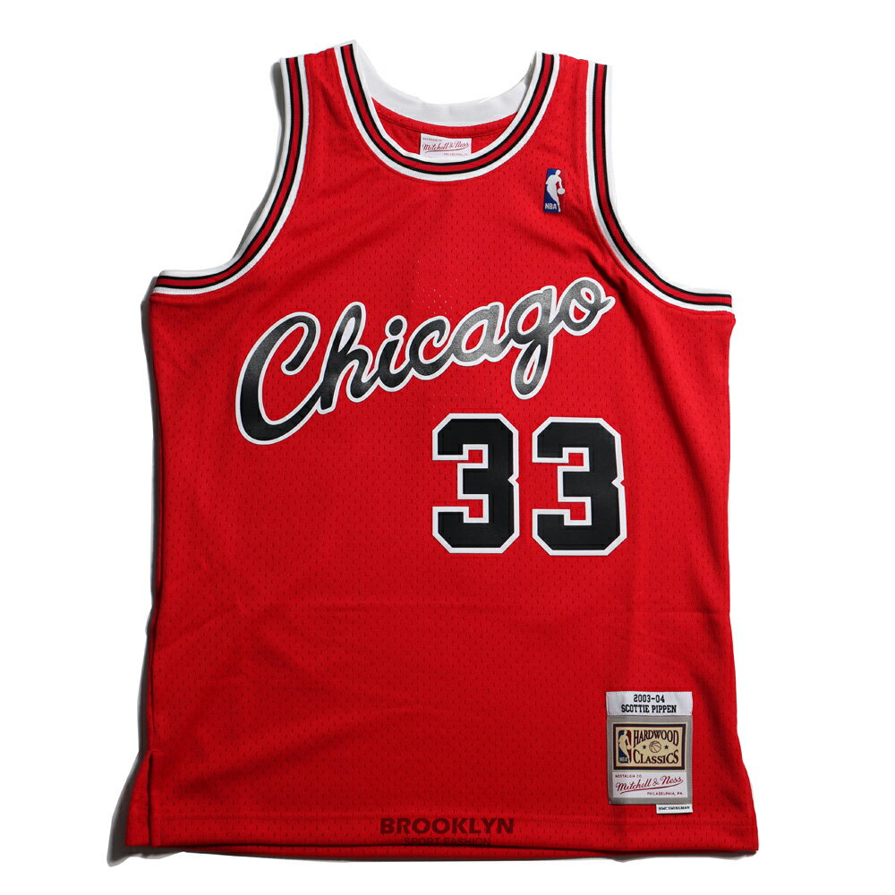 【滿千折百】MITCHELL & NESS M&N 球衣 SCOTTIE PIPPEN 2003-04 公牛隊 皮朋 33號 球迷版 SMJY4161-CBU03SPISCAR (布魯克林) MNSWJG2267E