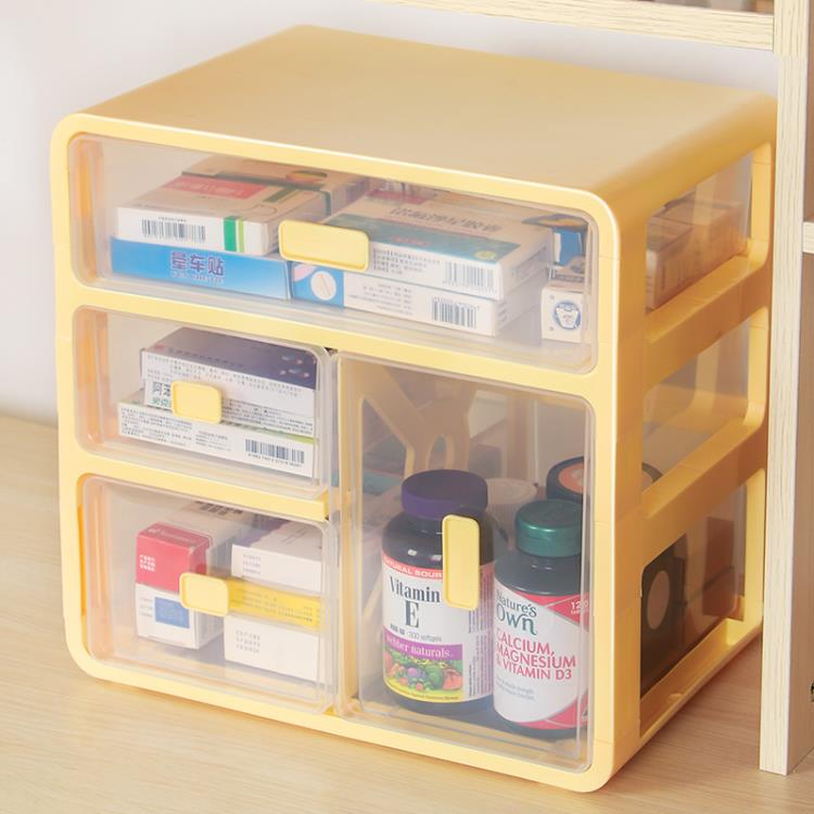 家用藥箱家庭裝小收納盒抽屜式大容量藥品藥物醫療包的急救醫藥箱【摩可美家】