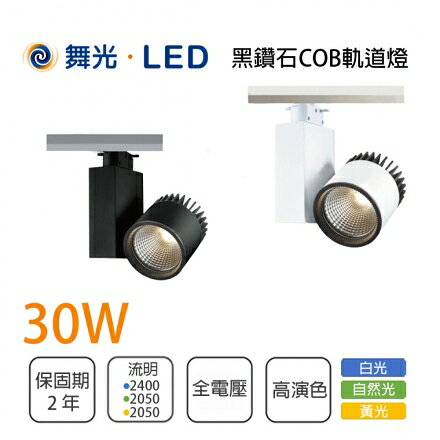 舞光 LED 30W 黑鑽石 軌道燈 一體成型 黑色/白色 投光燈 軌道燈 全電壓 白光/黃光/自然光★【永光照明】MT2%TR30%
