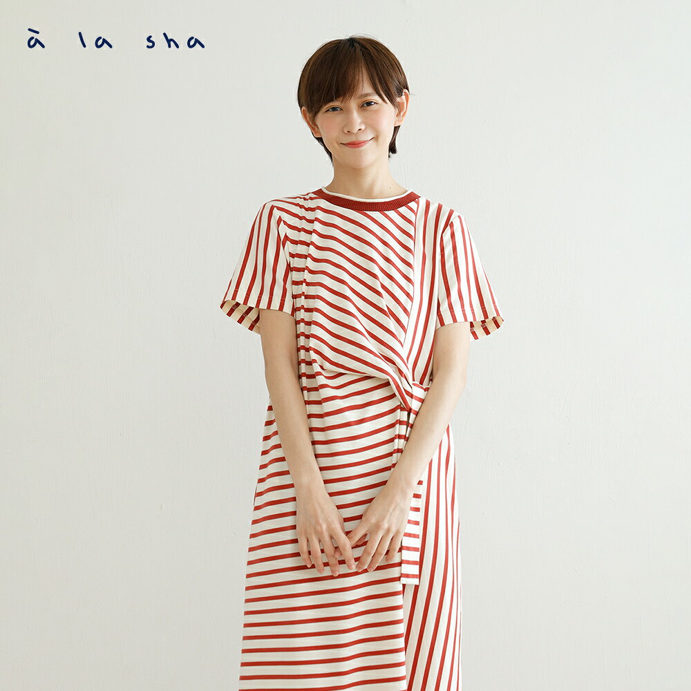 a la sha 條紋扭結造型洋裝 2