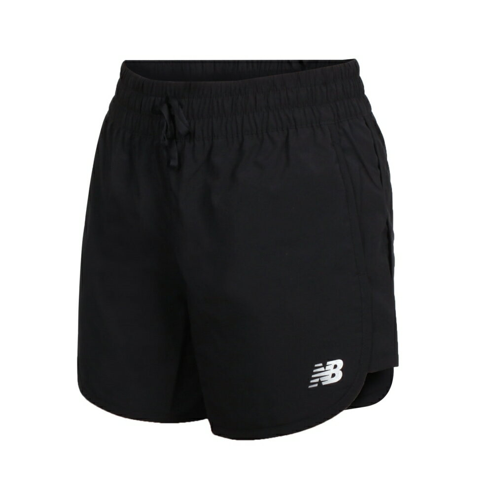 NEW BALANCE 女5吋平織短褲(免運 三分褲 平織 慢跑 路跑 反光 NB「WS11200BK」≡排汗專家≡