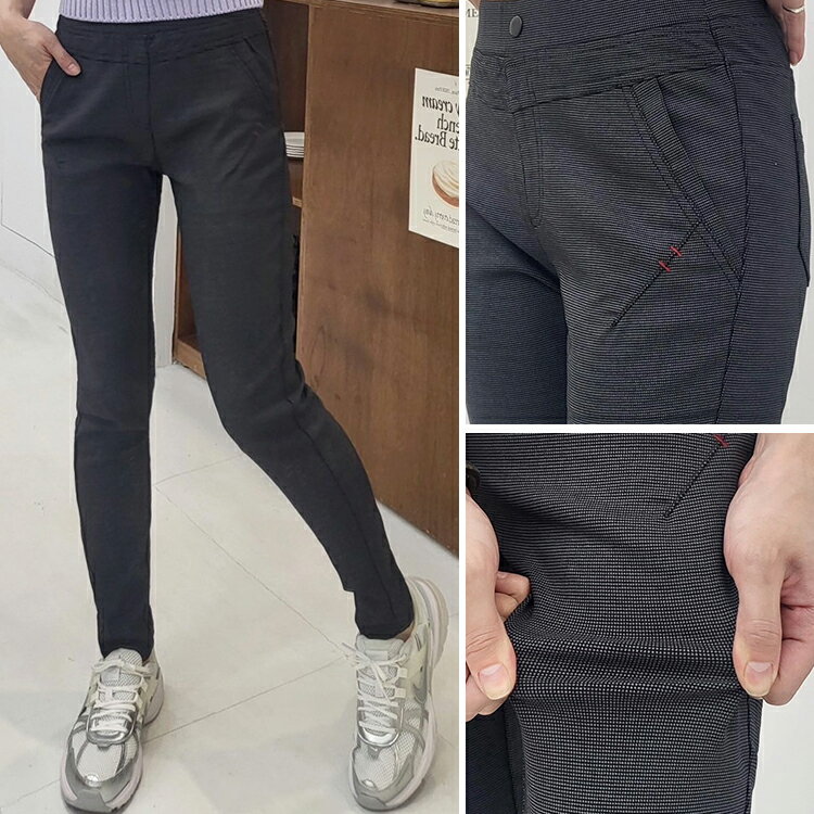 特$300千鳥格彈力褲(M-3L)   【B370346】