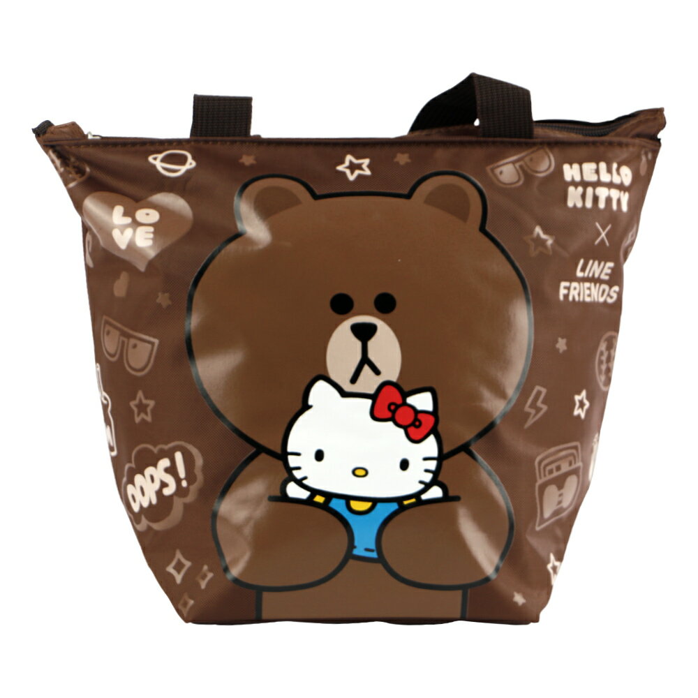 Hello Kitty+LINE熊大餃型手提袋/便當袋(ML0249K)