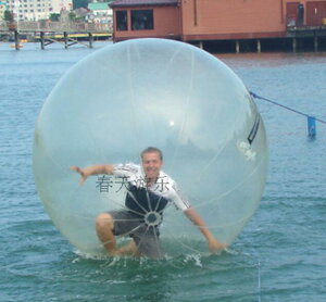 充氣水上步行球兒童跳舞水晶球透明彩色滾筒球成人水上玩具 行走球 交換禮物全館免運