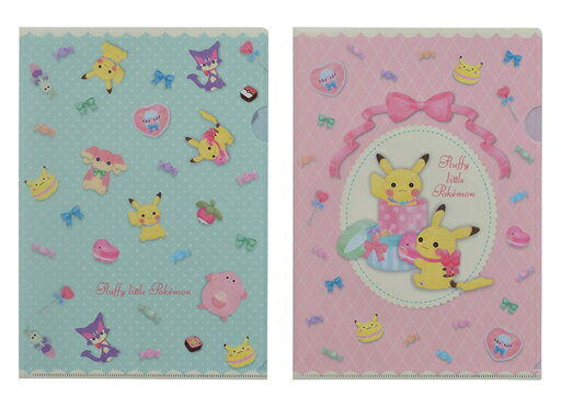 集合A4透明檔案夾2張SET fluffy little pokemon「精靈寶可夢」口袋妖怪中心限定