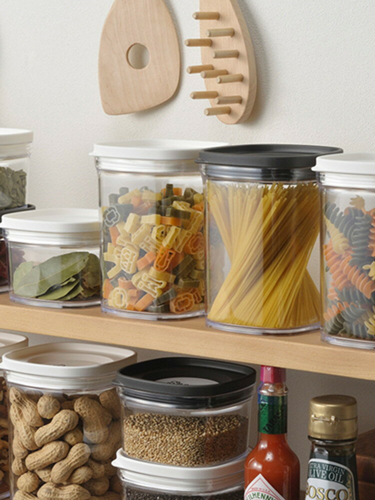 進口inomata食品級塑料密封罐透明廚房五谷雜糧收納盒儲物罐