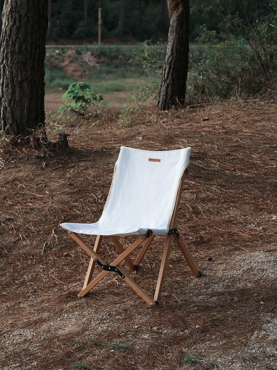 Fantasy Garden夢花園實木折疊椅子便攜戶外休閑露營帆布靠背凳子