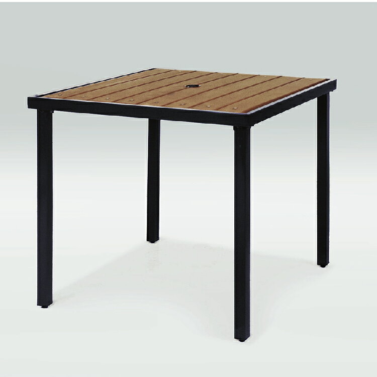 【 IS空間美學】鐵製塑木休閒方桌(2023-B-392-11) 戶外桌椅/休閒桌椅/啤酒桌/咖啡桌