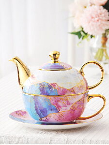 moyyo 陶瓷子母壺單人杯壺套裝下午茶茶具骨瓷咖啡杯歐式一壺一杯
