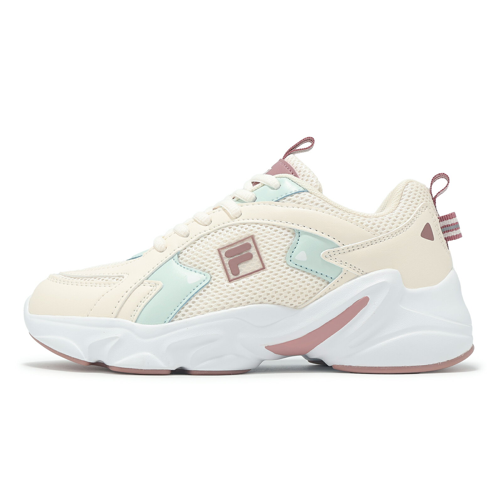 Fila 休閒鞋 Innovation 女鞋 米 紅 拼接 復古 運動鞋 斐樂