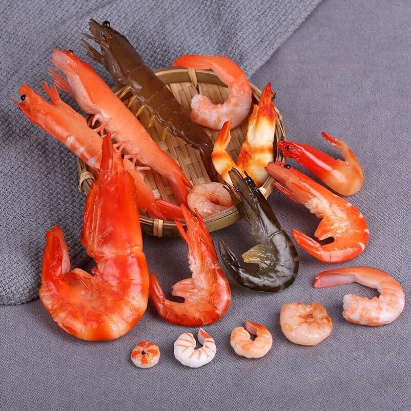 【滿299出貨】模擬蝦模型假基圍蝦塑膠蝦仁生熟蝦菜品食物食品擺放展示拍攝道具【模擬菜】【模擬模型】【模擬食品】