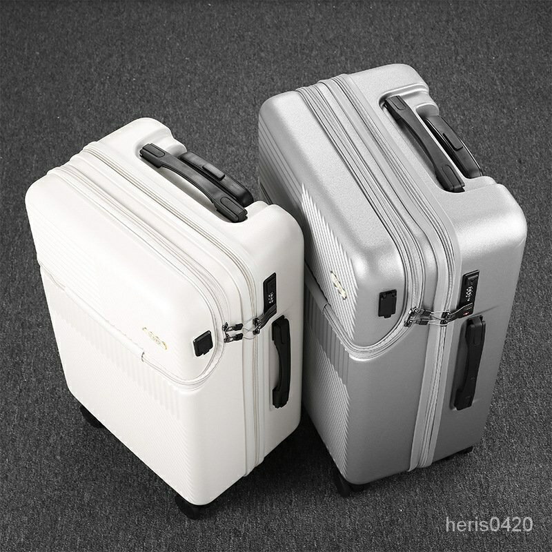 行李箱 日本靜音行李箱 前置開口登機箱20寸小型多功能USB充電拉桿箱
