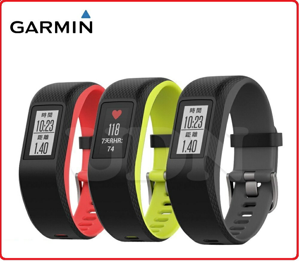 GARMIN vivosport GPS 智慧健康心率觸控式螢幕手環 珊瑚紅小 躍動黑小 躍動黑大 3款 公司貨享保固