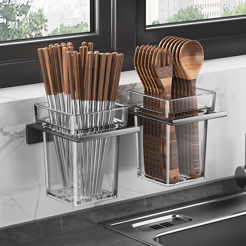 家韻廚房瀝水筷子筒上墻壁掛式家用臺面勺子收納盒置物架筷籠簍