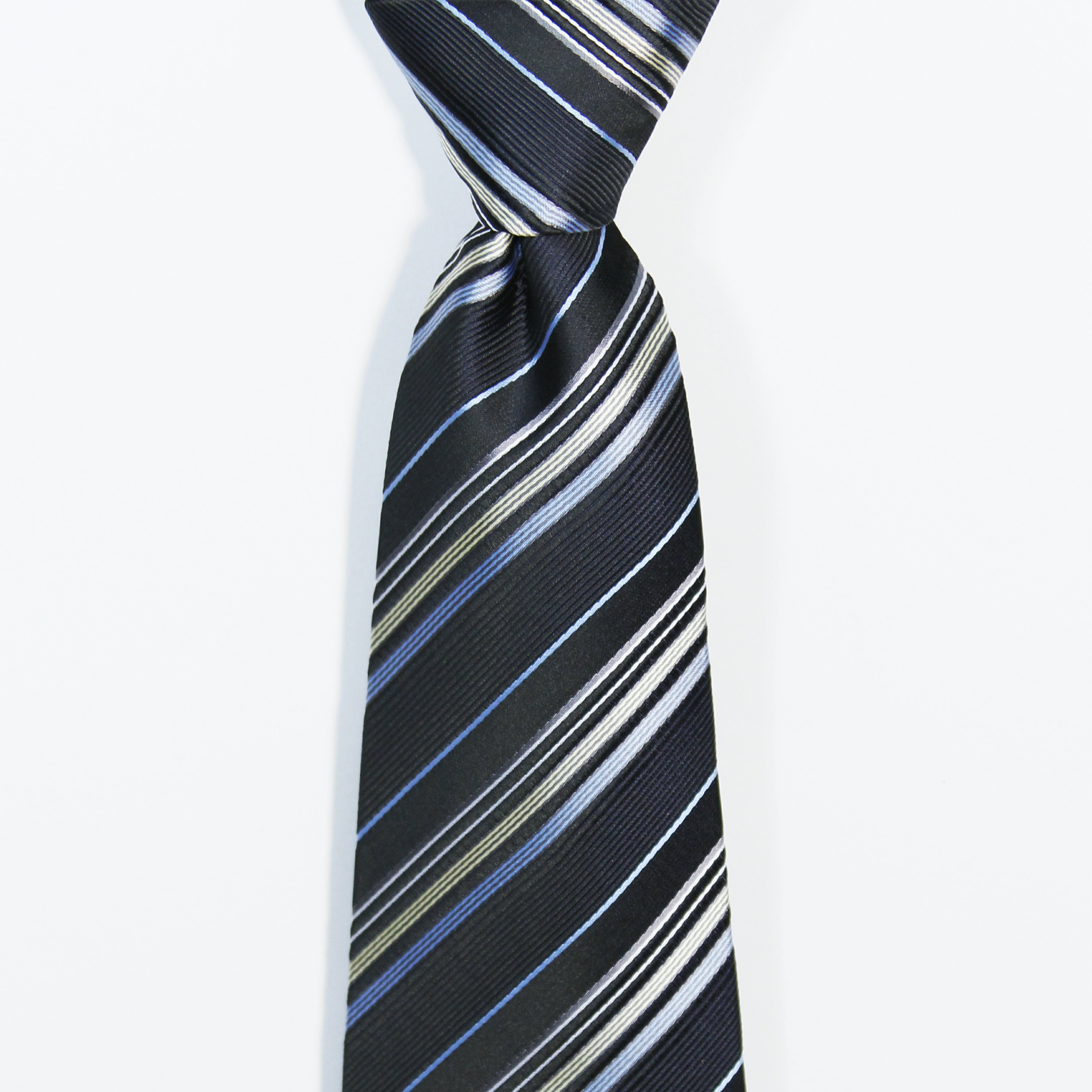 斜紋配色商務領帶(黑)