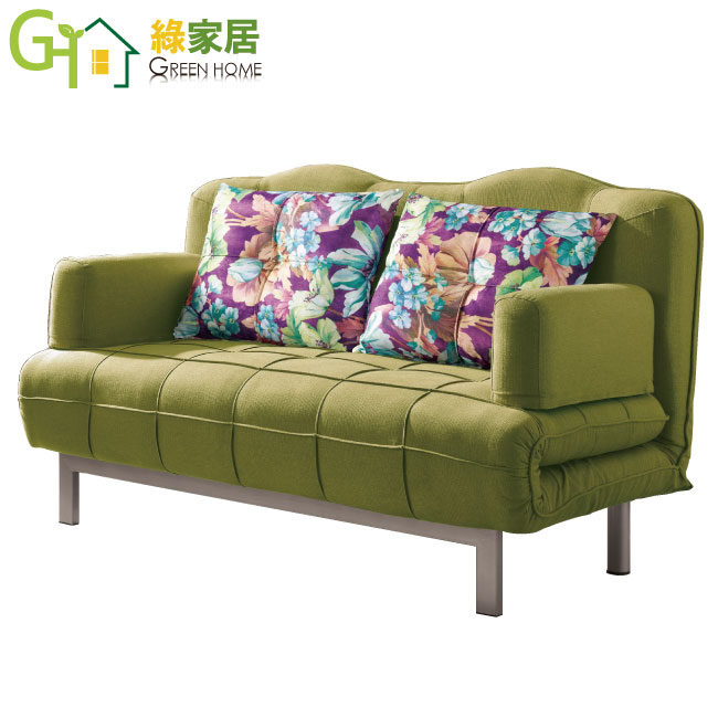 【綠家居】奧斯頓 時尚亞麻布二用沙發/沙發床(拉合式機能設計+二色可選)