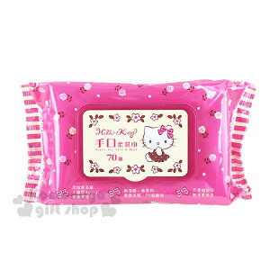 小禮堂 Hello Kitty 附蓋濕紙巾《桃紅.玫瑰花》內有70抽手口濕紙巾