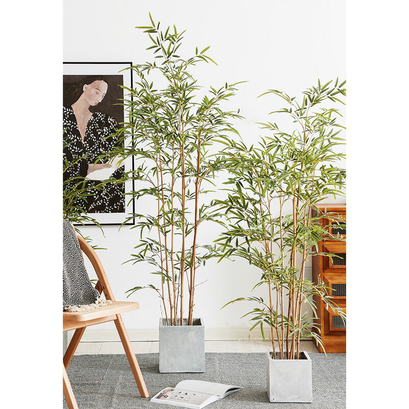 模擬竹子盆栽新中式禪意室內大型綠植裝飾落地植物造景擺件假竹子