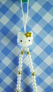 【震撼精品百貨】Hello Kitty 凱蒂貓 限定版手機吊鍊-珠珠金 震撼日式精品百貨