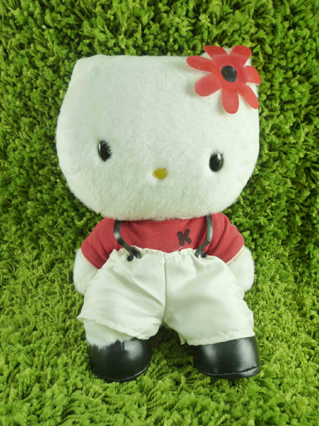 【震撼精品百貨】Hello Kitty 凱蒂貓 KITTY絨毛娃娃-紅花圖案 震撼日式精品百貨