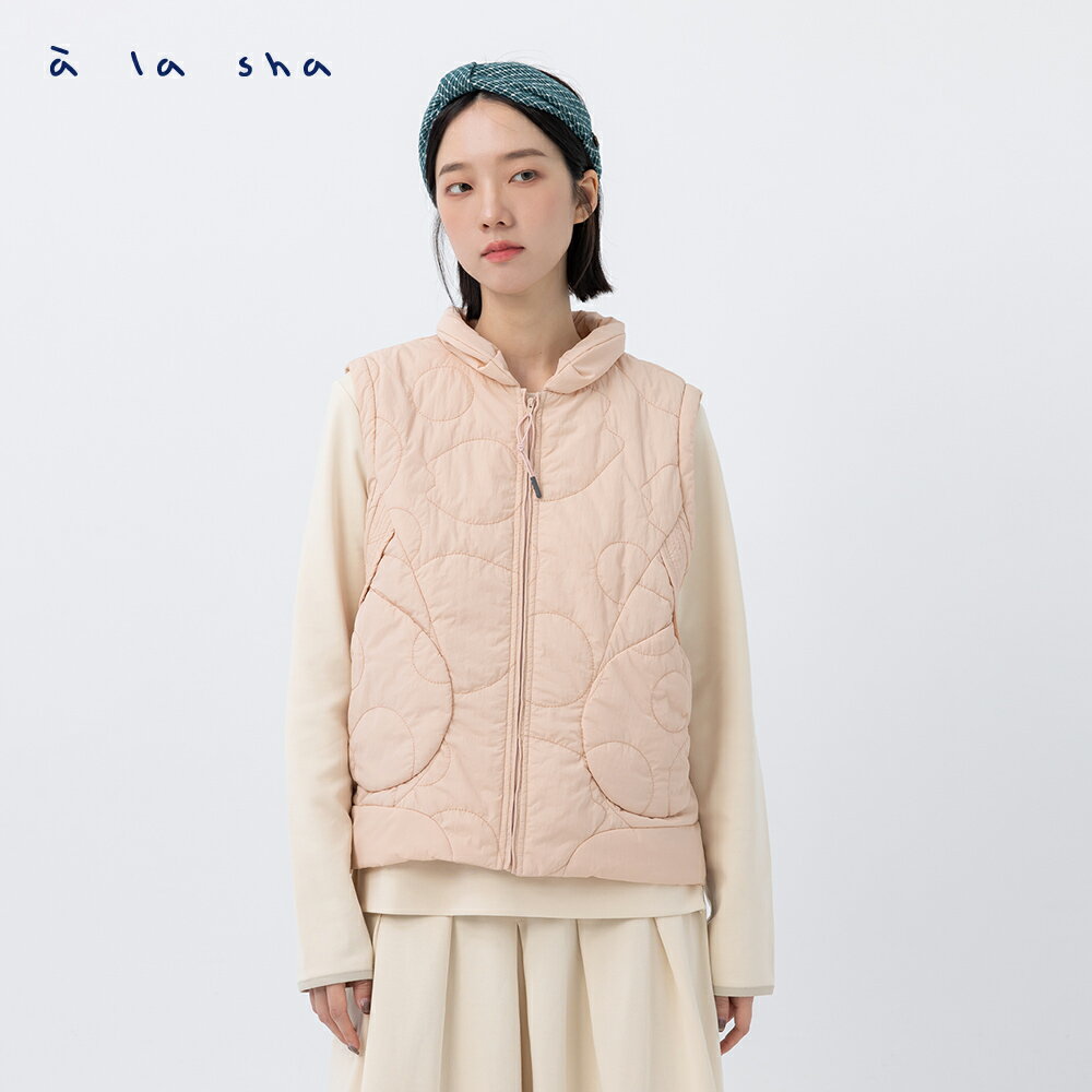a la sha 貓點點絎縫鋪棉背心外套 2