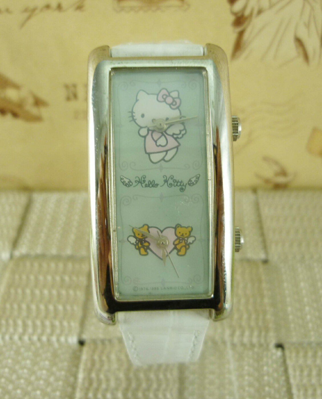【震撼精品百貨】Hello Kitty 凱蒂貓 手錶-雙時間-天使白【共1款】 震撼日式精品百貨