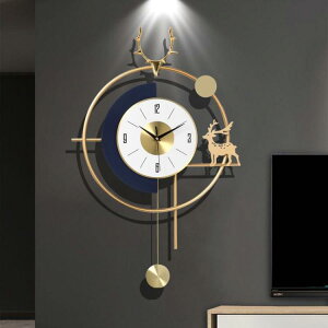鐘表掛鐘客廳輕奢創意北歐簡約時尚個性大氣裝飾搖擺金屬靜音掛鐘