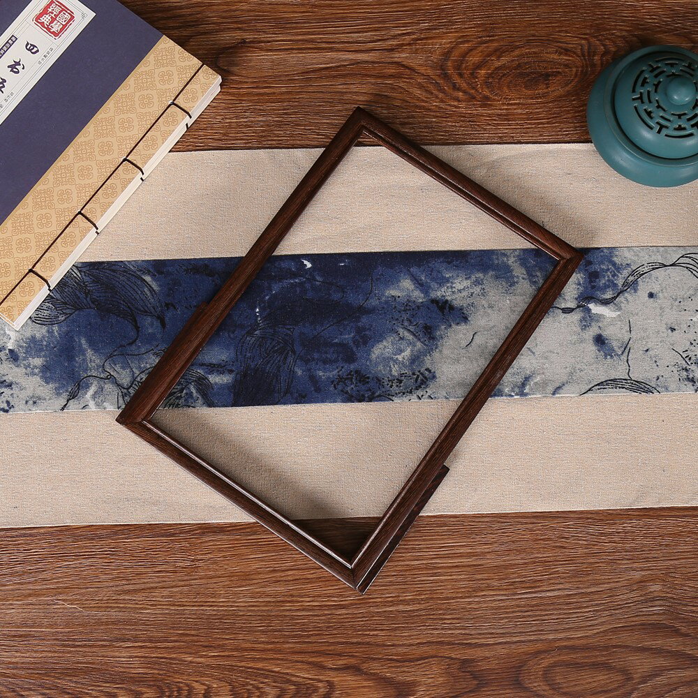 14寸雞翅木榫卯 實木古風臺屏擺臺  古典屏風擺件大理石字畫裱框 3