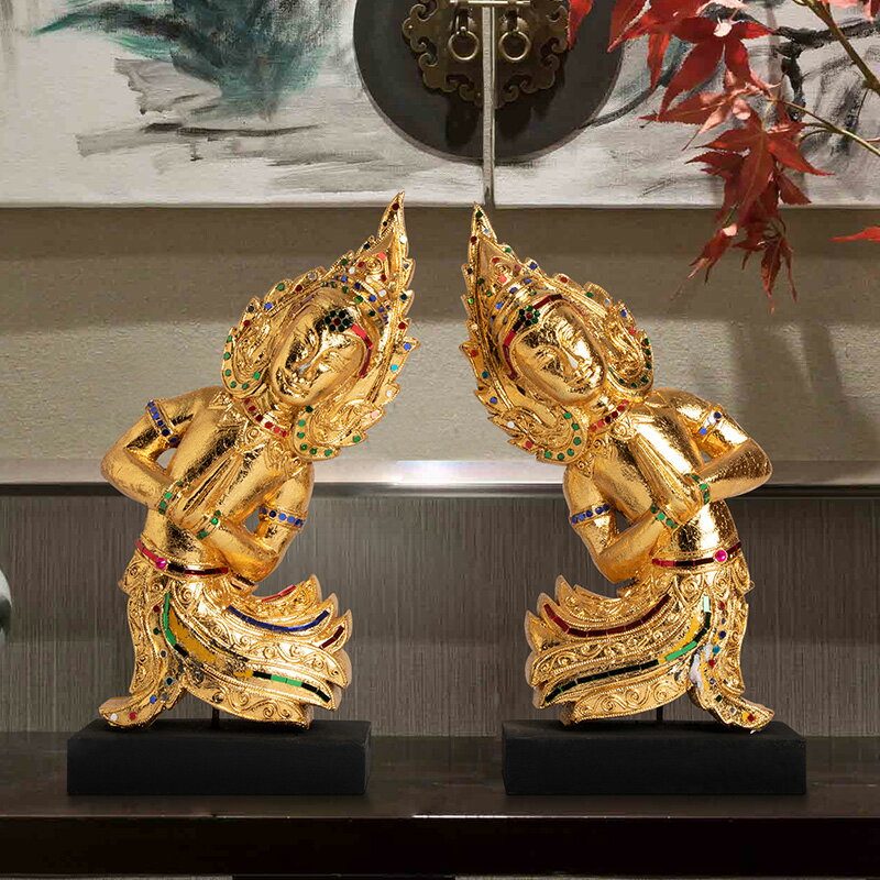 異麗泰國工藝品木雕佛像擺件泰式東南亞風格客廳人物禪意裝飾品