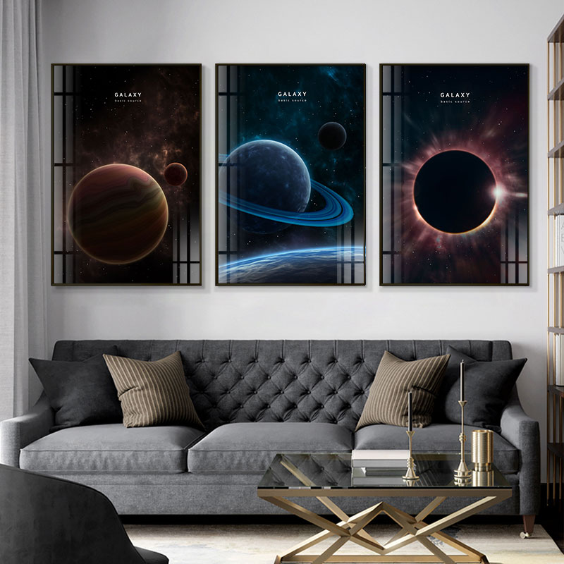 星空宇宙掛畫銀河系太空星球客廳裝飾畫簡約沙發背景臥室床頭壁畫