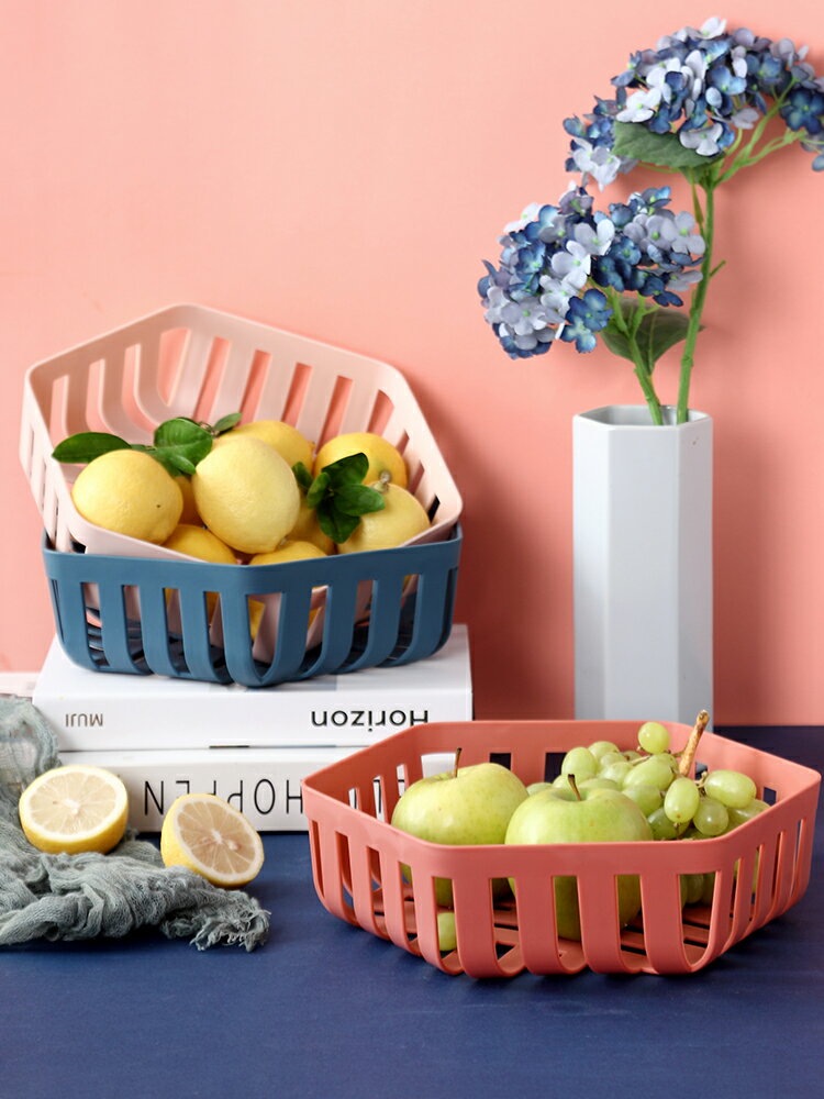 北歐簡約水果盤創意現代水果籃客廳家用水果盆茶幾零食擺放盤塑料