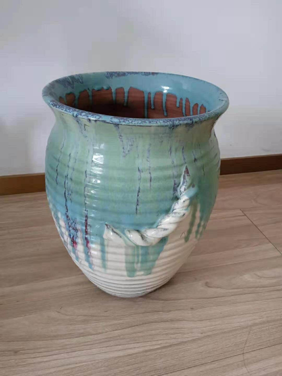 觀賞性藝術花瓶 希臘地中海風格 國外帶回 口徑24cm