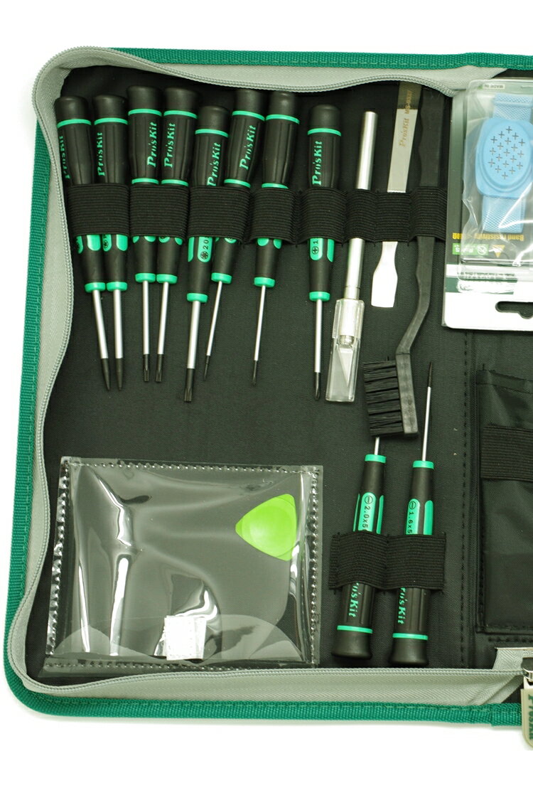 耀您館★台灣寶工Pro'sKit寶工Apple原廠授權維修中心優仕工程師維修工具26件組1PK-ST23-1501(含十字*3,一字*2,星孔*3,星型*3,五枚花瓣*3,Y型0.6mm,防靜電防磁尖鑷子,防磁特尖鑷子,不鏽鋼彎尖鑷子,防靜電無線手環,防靜電毛刷,吹塵球,雕刻刀,三角片,十字撬棒,圓形撬棒,方頭翹棒,工具包)【APP下單點數4倍送】 2