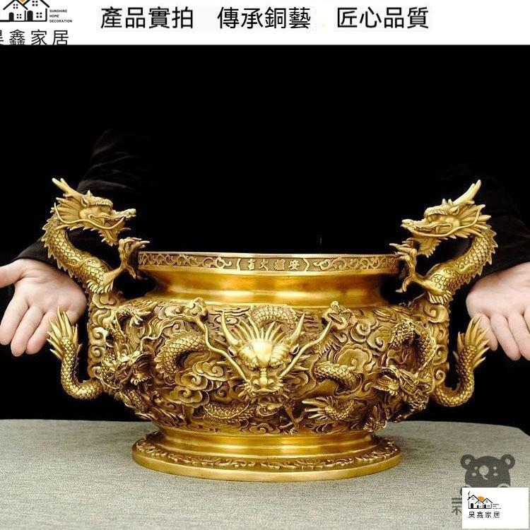 公司貨可開發票【免運龍頭純銅香爐】神桌香爐燒香爐雙龍神明爐供奉香爐