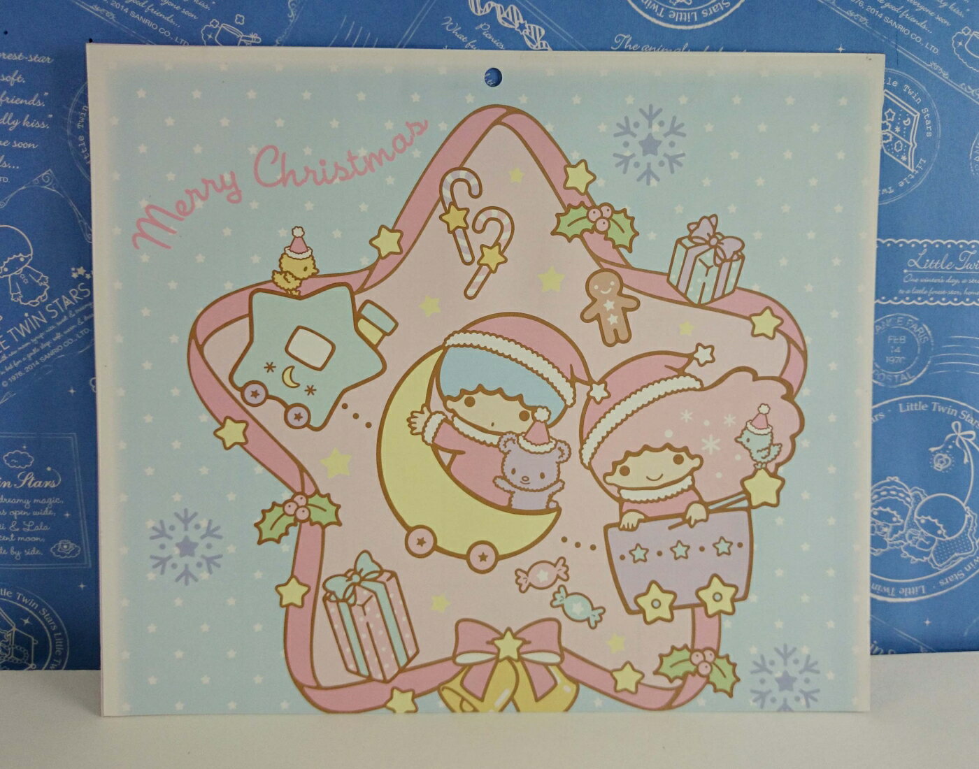 【震撼精品百貨】Little Twin Stars KiKi&LaLa 雙子星小天使 造型卡片 聖誕 藍 震撼日式精品百貨