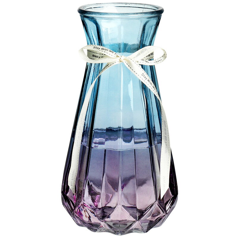 花瓶玻璃透明客廳插花北歐裝飾富貴竹現代簡約干花瓶子水養綠蘿大