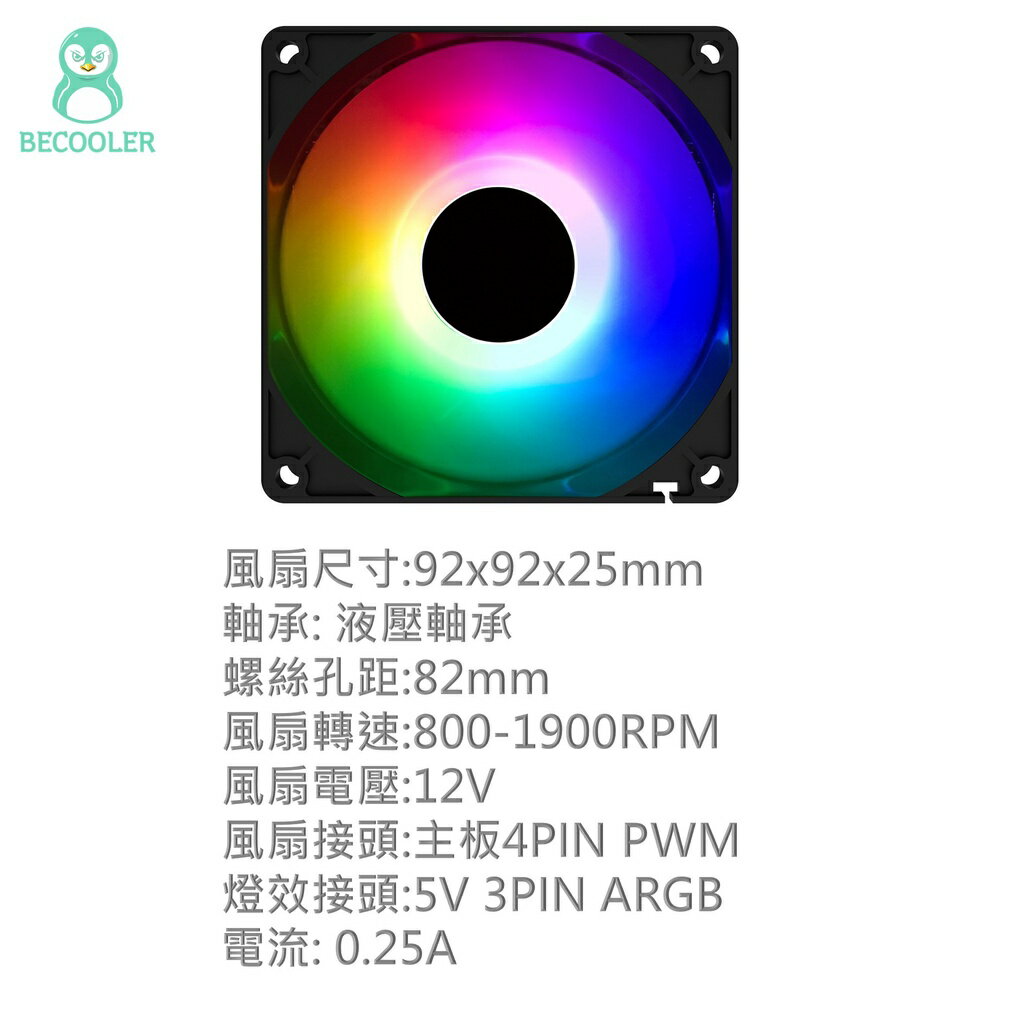 現貨 9cm ARGB風扇 主板同步 9公分風扇 ARGB風扇 5V ARGB PWM 電腦風扇 9025 1