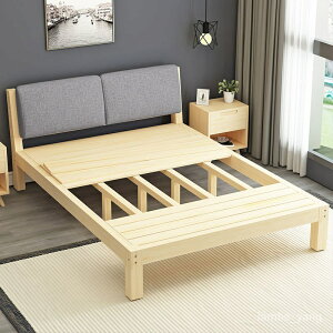 免運 實木床1.5米傢用雙人床成人主臥木床1.8米簡易床1m單人床 特價出 可開發票