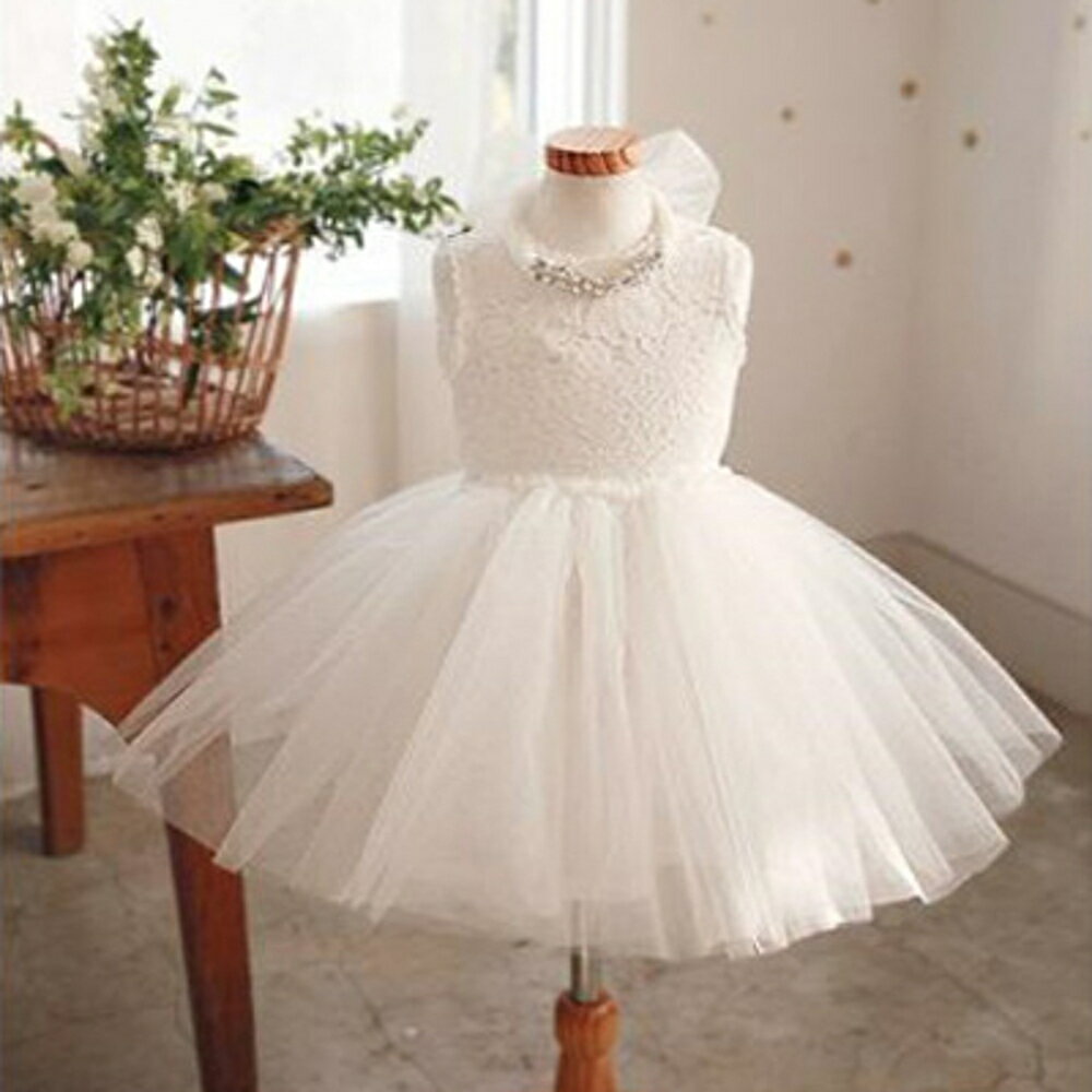 ✤宜家✤時尚可愛寶寶紗裙禮服洋裝 過年服裝 白色蓬蓬裙7
