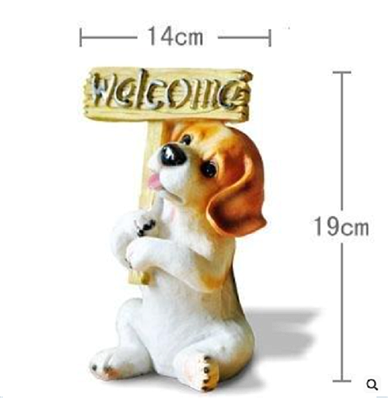 比格犬歡迎牌樹脂狗仿真狗模家居裝飾品 1