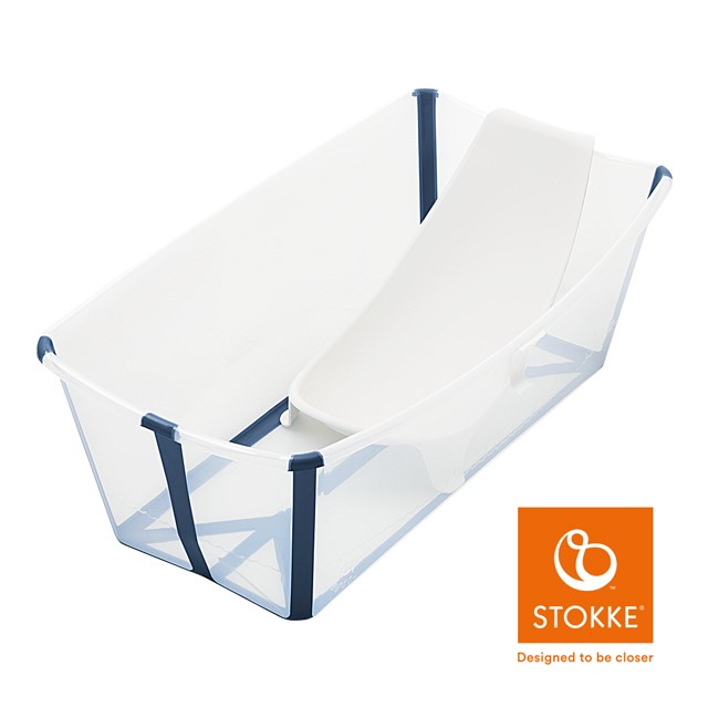 【STOKKE】Flexi Bath 折疊式浴盆套裝 (含出生嬰兒浴架-白色)