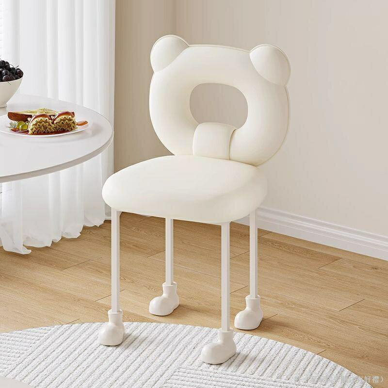 【可貨到+限時免運】奶油風餐椅輕奢高級家用小戶型餐桌椅子簡約可旋轉現代凳子靠背